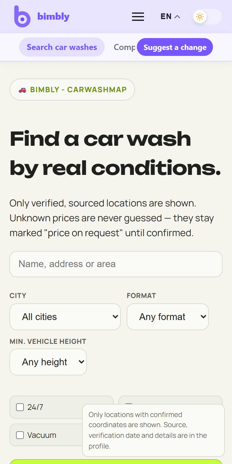 Car wash map
