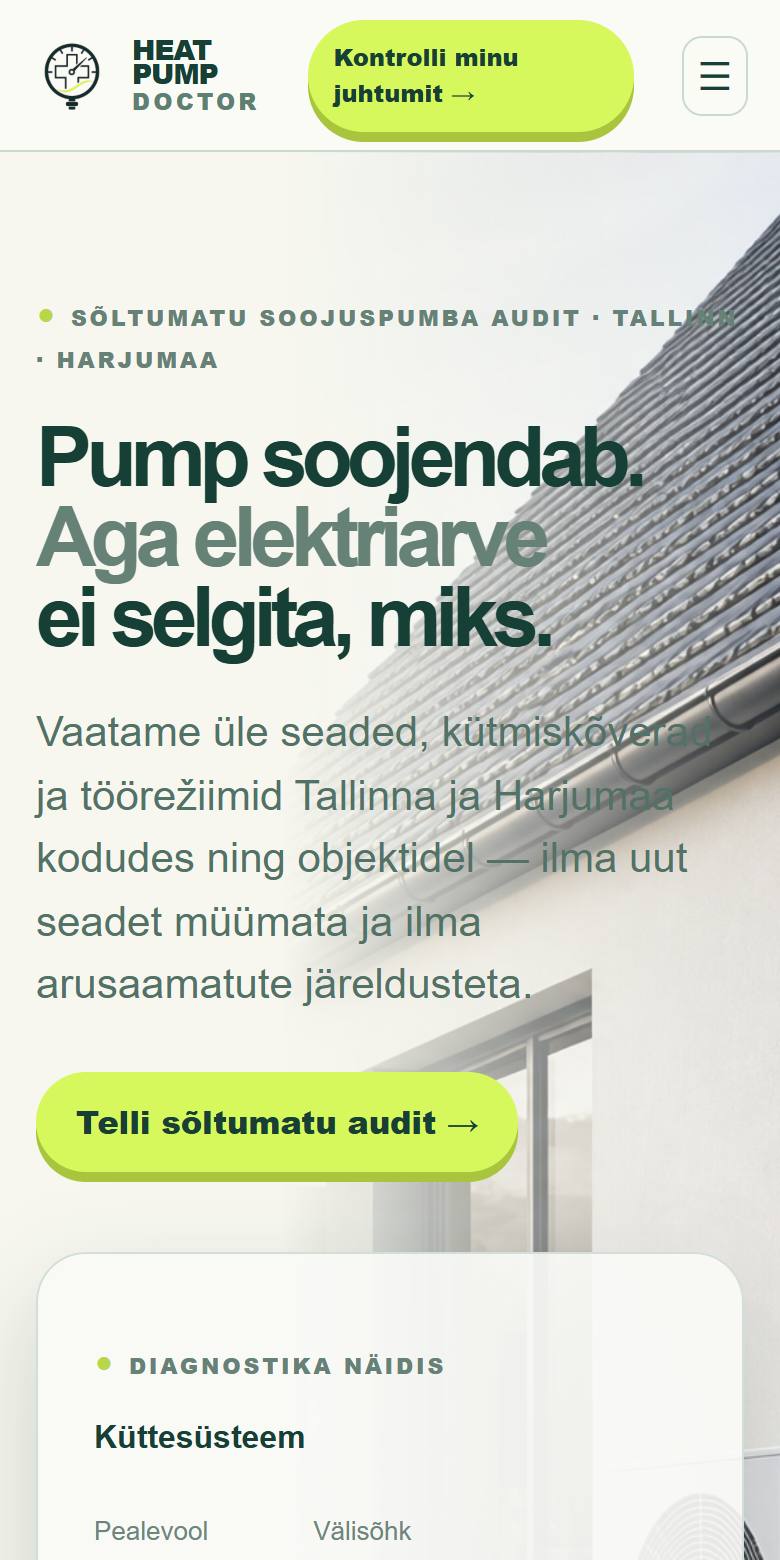Landing page for one service