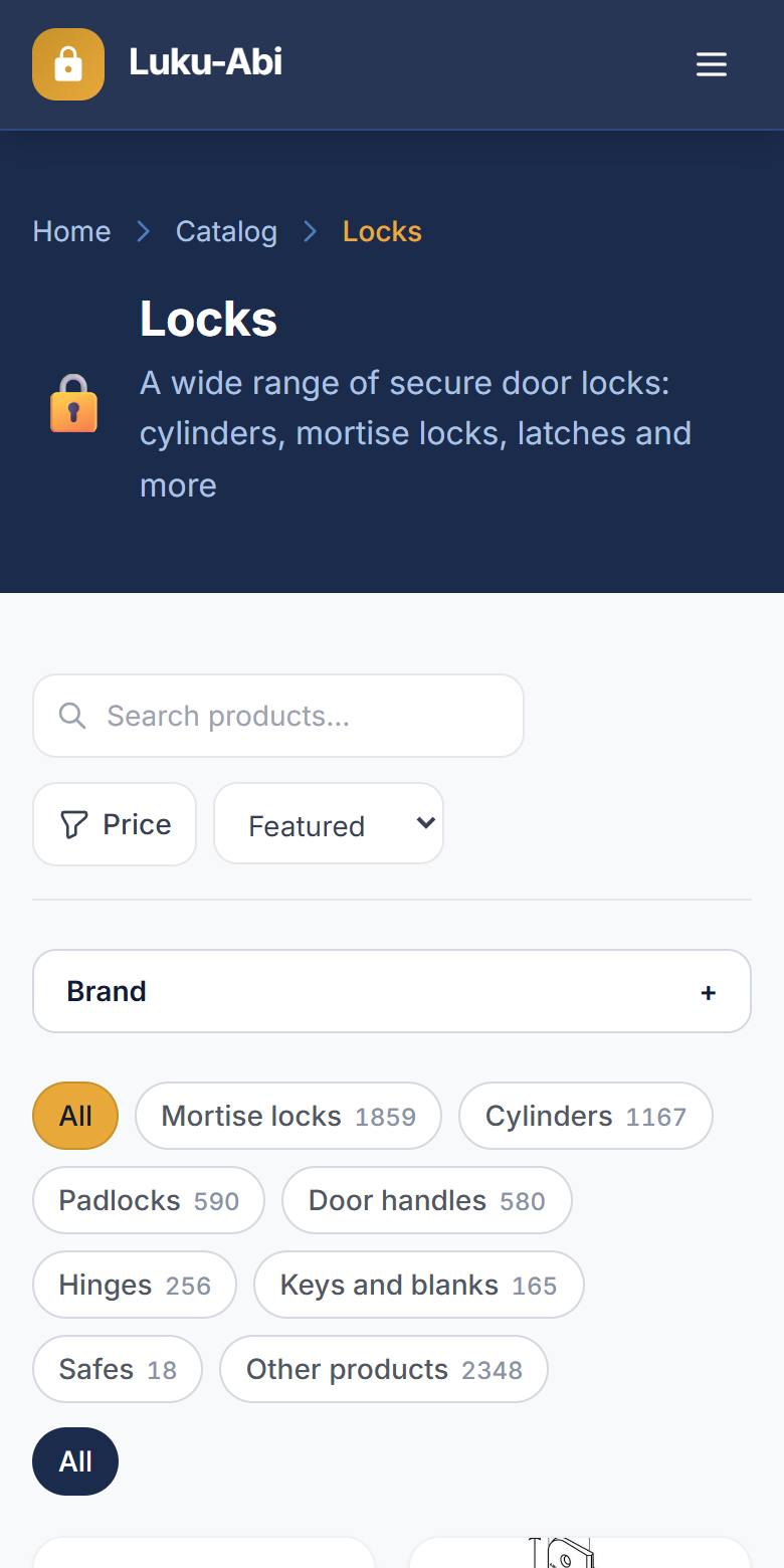 Catalogue with filters