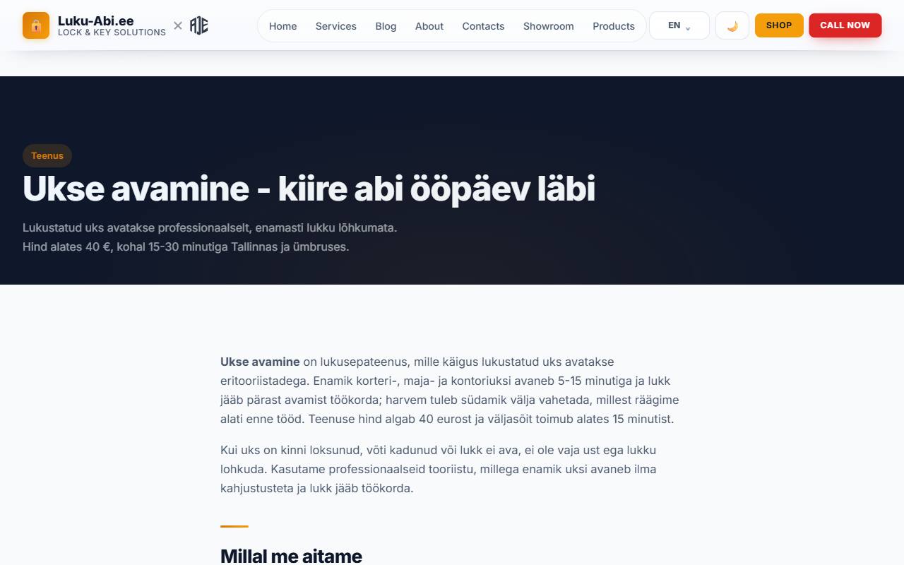 A page for every service
