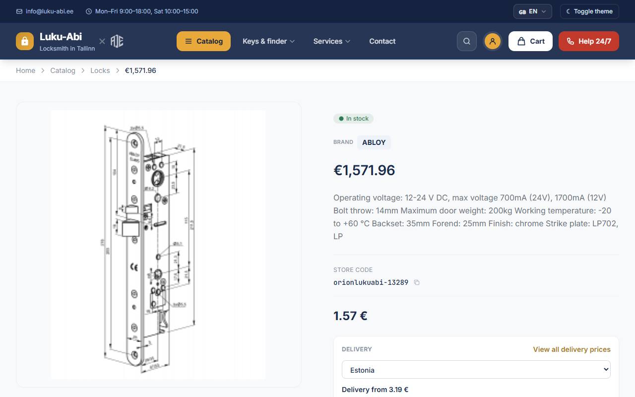 Product page