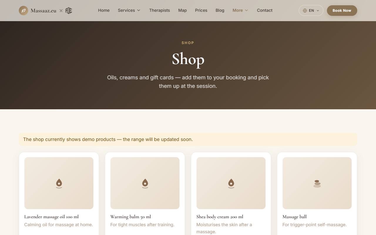 Shop and gift cards