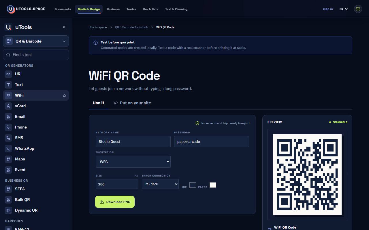 QR code generator
